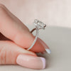 2.94 CT Oval Moissanite Hidden Halo Pave Setting Diamond Engagement Ring