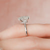 3.0CT Oval Moissanite Solitaire Hidden Halo Setting Engagement Ring
