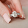 2.50CT Oval Cut Moissanite Solitaire Bridal Ring Set