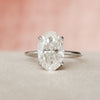 3.50CT Oval Moissanite Solitaire Hidden Halo Engagement Ring