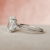 3.50CT Oval Moissanite Solitaire Hidden Halo Engagement Ring