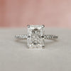 3.0CT Radiant Moissanite Hidden Halo Pave Setting Engagement Ring