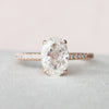 2.94 CT Oval Moissanite Hidden Halo Pave Setting Diamond Engagement Ring