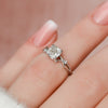 1.0CT Cushion Cut Twig Style Moissanite Engagement Ring