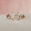 1.0CT Oval Cut Twig Moissanite Nature Inspired Engagement Ring