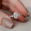 1.50CT Oval Cut Hidden Halo Pave Setting Moissanite Engagement Ring