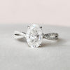 3.0CT Oval Moissanite Solitaire Split Shank Style Engagement Ring