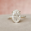 3.50CT Oval Moissanite Hidden Halo Pave Setting Engagement Ring