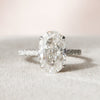 3.50CT Oval Moissanite Hidden Halo Pave Setting Engagement Ring