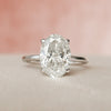 3.0CT Oval Moissanite Solitaire Hidden Halo Setting Engagement Ring
