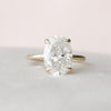 3.0CT Oval Moissanite Solitaire Hidden Halo Setting Engagement Ring
