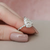 3.0CT Pear Moissanite Solitaire Art Deco Pave Setting Engagement Ring