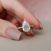 3.0CT Pear Moissanite Solitaire Art Deco Pave Setting Engagement Ring