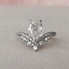 1.50CT Pear Shaped Moissanite Chevron Diamond Engagement Ring