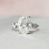3.25 CT Oval Cut Moissanite Cluster Pave Diamond Engagement Ring
