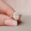 3.25 CT Oval Cut Moissanite Cluster Pave Diamond Engagement Ring