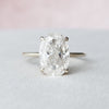 3.50CT Oval Moissanite Solitaire Hidden Halo Engagement Ring