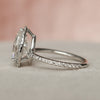 2.0CT Pear Moissanite Halo Pave Setting Engagement Ring