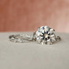 5.0CT Round Cut Moissanite Twig Style Bridal Ring Set