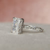 3.50CT Radiant Moissanite Solitaire Pave Setting Engagement Ring