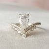 1.50CT Pear Shaped Moissanite Chevron Diamond Engagement Ring