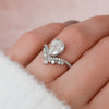 1.50CT Pear Shaped Moissanite Chevron Diamond Engagement Ring