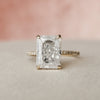 5.0CT Radiant Moissanite Hidden Halo Pave Setting Engagement Ring