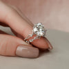 5.0CT Round Cut Moissanite Twig Style Bridal Ring Set