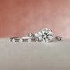 2.0CT Round Brilliant Cut Moissanite Solitaire Bridal Ring Set
