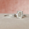 5.0CT Cushion Cut Moissanite Dainty Style Bridal Ring Set