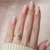 2.0CT Emerald Cut Moissanite Solitaire Bridal Ring Set
