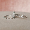 2.5CT Oval Cut Moissanite Dainty Style Bridal Ring Set