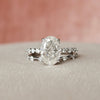 2.5CT Oval Cut Moissanite Dainty Style Bridal Ring Set