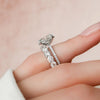 3.0CT Oval Cut Moissanite Solitaire Bridal Ring Set