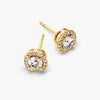 Round Halo Moissanite Diamond Stud Earrings for Her