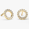 Round Shape Moissanite Diamond Earrings for Women in Yellow Gold