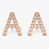 Round Moissanite Diamond Letter Personalized Earrings