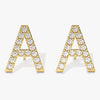 Round Moissanite Diamond Letter Personalized Earrings