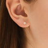 Round Flower Stud Moissanite Diamond Earrings for Women