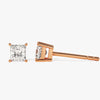 Princess Cut Moissanite Diamond Stud Earrings for Women in Yellow Gold