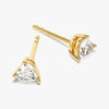 Heart Cut Moissanite Diamond Earrings for Her in Yellow Gold