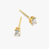 Emerald Cut Moissanite Diamond Stud Earrings for Women in Yellow Gold