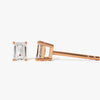 Emerald Cut Moissanite Diamond Stud Earrings for Women in Yellow Gold