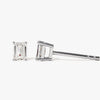 Emerald Cut Moissanite Diamond Stud Earrings for Women in Yellow Gold
