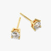 Round Cut Moissanite Diamond Earrings for Women in Yellow Gold