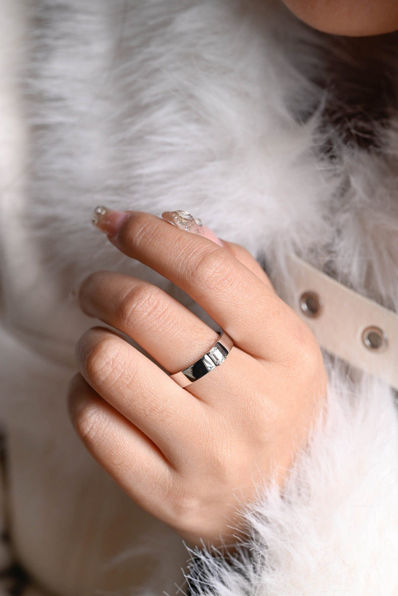 0.50CT Emerald Cut Lab Grown Minimalist Men's Wedding Band