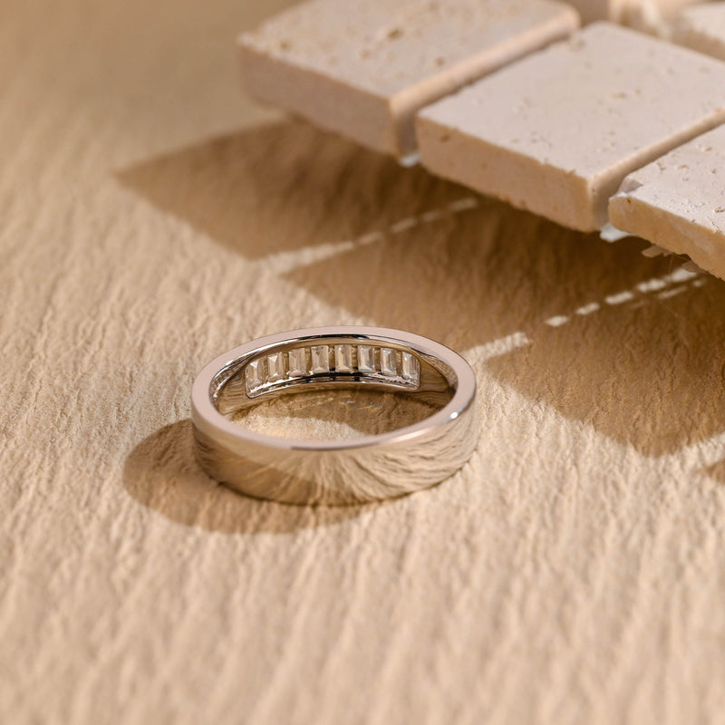 0.40CT Emerald Cut Lab Grown Men's Wedding Band in Solid Gold