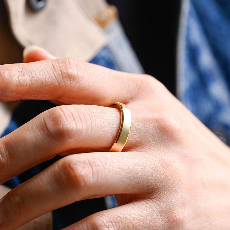 5.0mm Plain Men's Wedding Band, Anniversary Gift For Man
