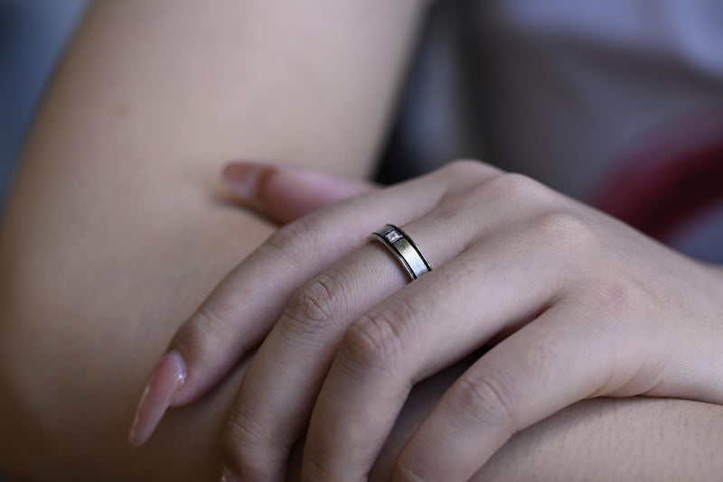 0.02CT Princess Cut Lab Grown Unique Men's Wedding Band