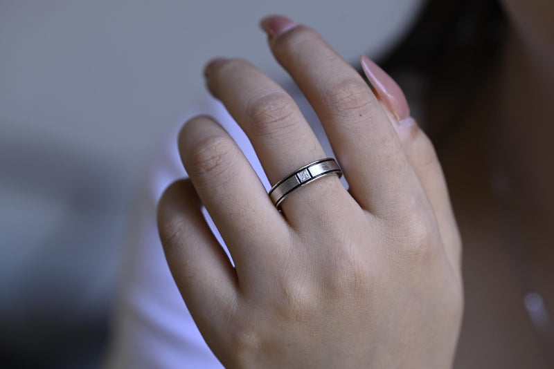 0.02CT Princess Cut Lab Grown Unique Men's Wedding Band